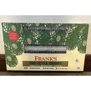 NEW Franks Long-life 150 Clear Mini Lights 77.5 FT‎ Ultra Bright Vtg